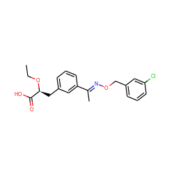 CCO[C@@H](Cc1cccc(/C(C)=N/OCc2cccc(Cl)c2)c1)C(=O)O ZINC000040834437