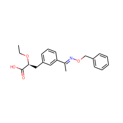 CCO[C@@H](Cc1cccc(/C(C)=N/OCc2ccccc2)c1)C(=O)O ZINC000040950621