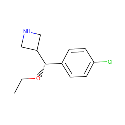 CCO[C@@H](c1ccc(Cl)cc1)C1CNC1 ZINC000095553334