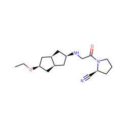 CCO[C@@H]1C[C@@H]2C[C@H](NCC(=O)N3CCC[C@H]3C#N)C[C@@H]2C1 ZINC000101349636