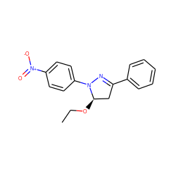 CCO[C@@H]1CC(c2ccccc2)=NN1c1ccc([N+](=O)[O-])cc1 ZINC000004612939