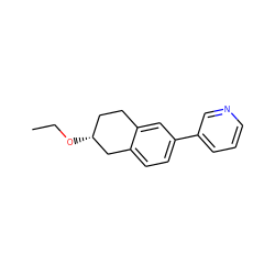 CCO[C@@H]1CCc2cc(-c3cccnc3)ccc2C1 ZINC000040860895