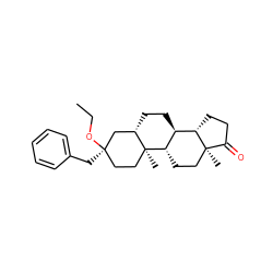 CCO[C@]1(Cc2ccccc2)CC[C@@]2(C)[C@@H](CC[C@H]3[C@@H]4CCC(=O)[C@@]4(C)CC[C@@H]32)C1 ZINC000013671525