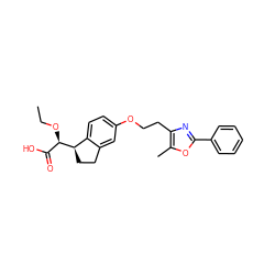 CCO[C@H](C(=O)O)[C@@H]1CCc2cc(OCCc3nc(-c4ccccc4)oc3C)ccc21 ZINC000028563137