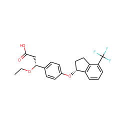 CCO[C@H](CC(=O)O)c1ccc(O[C@@H]2CCc3c2cccc3C(F)(F)F)cc1 ZINC000210438788