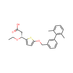 CCO[C@H](CC(=O)O)c1ccc(OCc2cccc(-c3c(C)cccc3C)c2)s1 ZINC001772612203