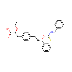 CCO[C@H](Cc1ccc(CC[C@@H](OC(=S)NCc2ccccc2)c2ccccc2)cc1)C(=O)O ZINC000028821983