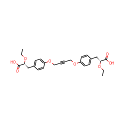 CCO[C@H](Cc1ccc(OCC#CCOc2ccc(C[C@@H](OCC)C(=O)O)cc2)cc1)C(=O)O ZINC000038471981