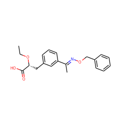 CCO[C@H](Cc1cccc(/C(C)=N/OCc2ccccc2)c1)C(=O)O ZINC000040421120