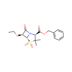 CCO[C@H]1C(=O)N2[C@@H](C(=O)OCc3ccccc3)C(C)(C)S(=O)(=O)[C@H]12 ZINC000026386191