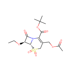 CCO[C@H]1C(=O)N2C(C(=O)OC(C)(C)C)=C(COC(C)=O)CS(=O)(=O)[C@H]12 ZINC000026500095