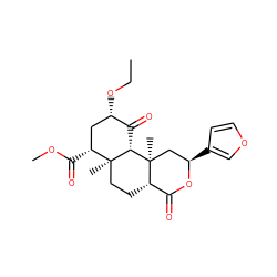 CCO[C@H]1C[C@@H](C(=O)OC)[C@]2(C)CC[C@H]3C(=O)O[C@H](c4ccoc4)C[C@]3(C)[C@H]2C1=O ZINC000028524160