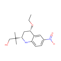 CCO[C@H]1C[C@@H](C(C)(C)CO)Nc2ccc([N+](=O)[O-])cc21 ZINC000013919814