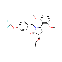 CCO[C@H]1C[C@@H](c2c(OC)cccc2OC)N(Cc2ccc(OC(F)(F)F)cc2)C1=O ZINC000299864081