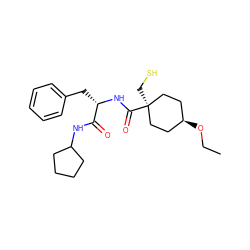 CCO[C@H]1CC[C@@](CS)(C(=O)N[C@@H](Cc2ccccc2)C(=O)NC2CCCC2)CC1 ZINC000100821452