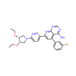 CCO[C@H]1CN(c2ccc(-c3cc(-c4cccc(Br)c4)c4c(N)ncnc4n3)nn2)C[C@H]1OCC ZINC000026824216