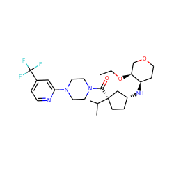 CCO[C@H]1COCC[C@H]1N[C@@H]1CC[C@@](C(=O)N2CCN(c3cc(C(F)(F)F)ccn3)CC2)(C(C)C)C1 ZINC000071294720