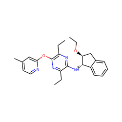 CCO[C@H]1Cc2ccccc2[C@@H]1Nc1nc(CC)c(Oc2cc(C)ccn2)nc1CC ZINC000028956406