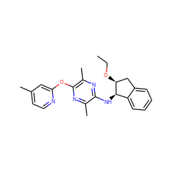 CCO[C@H]1Cc2ccccc2[C@H]1Nc1nc(C)c(Oc2cc(C)ccn2)nc1C ZINC000028956427