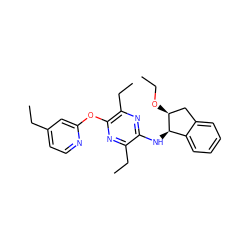 CCO[C@H]1Cc2ccccc2[C@H]1Nc1nc(CC)c(Oc2cc(CC)ccn2)nc1CC ZINC000028956440