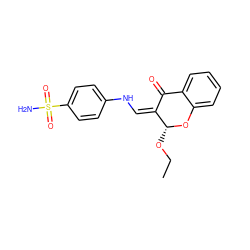 CCO[C@H]1Oc2ccccc2C(=O)/C1=C\Nc1ccc(S(N)(=O)=O)cc1 ZINC000072111430