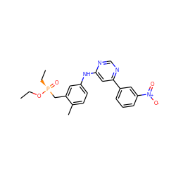 CCO[P@@](=O)(CC)Cc1cc(Nc2cc(-c3cccc([N+](=O)[O-])c3)ncn2)ccc1C ZINC000169346797