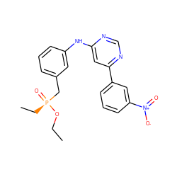 CCO[P@@](=O)(CC)Cc1cccc(Nc2cc(-c3cccc([N+](=O)[O-])c3)ncn2)c1 ZINC000169346767