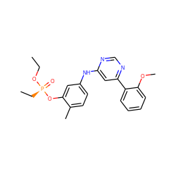 CCO[P@@](=O)(CC)Oc1cc(Nc2cc(-c3ccccc3OC)ncn2)ccc1C ZINC000169342835