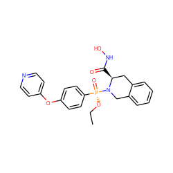 CCO[P@@](=O)(c1ccc(Oc2ccncc2)cc1)N1Cc2ccccc2C[C@@H]1C(=O)NO ZINC000013472495