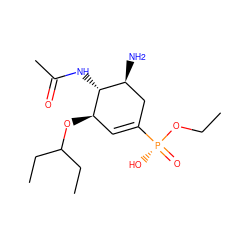 CCO[P@](=O)(O)C1=C[C@@H](OC(CC)CC)[C@H](NC(C)=O)[C@@H](N)C1 ZINC000059149327