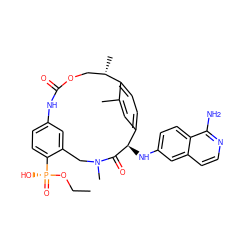 CCO[P@](=O)(O)c1ccc2cc1CN(C)C(=O)[C@H](Nc1ccc3c(N)nccc3c1)c1ccc(c(C)c1)[C@@H](C)COC(=O)N2 ZINC001772602251