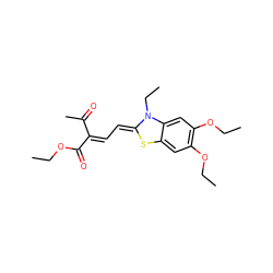 CCOC(=O)/C(=C/C=C1\Sc2cc(OCC)c(OCC)cc2N1CC)C(C)=O ZINC000005128648