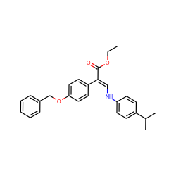 CCOC(=O)/C(=C/Nc1ccc(C(C)C)cc1)c1ccc(OCc2ccccc2)cc1 ZINC000096178849