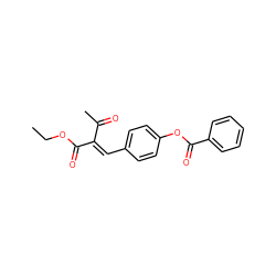 CCOC(=O)/C(=C/c1ccc(OC(=O)c2ccccc2)cc1)C(C)=O ZINC000003182010