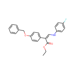 CCOC(=O)/C(=C\Nc1ccc(F)cc1)c1ccc(OCc2ccccc2)cc1 ZINC000096178848