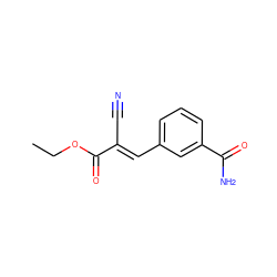 CCOC(=O)/C(C#N)=C/c1cccc(C(N)=O)c1 ZINC000013807921