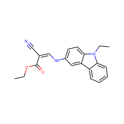 CCOC(=O)/C(C#N)=C\Nc1ccc2c(c1)c1ccccc1n2CC ZINC000014956337