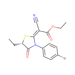 CCOC(=O)/C(C#N)=C1/S[C@@H](CC)C(=O)N1c1ccc(Br)cc1 ZINC000002398689