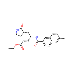 CCOC(=O)/C=C/[C@H](C[C@@H]1CCNC1=O)NC(=O)c1ccc2cc(C)ccc2c1 ZINC000013473331