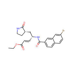 CCOC(=O)/C=C/[C@H](C[C@@H]1CCNC1=O)NC(=O)c1ccc2ccc(Br)cc2c1 ZINC000013473332