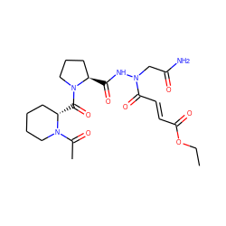 CCOC(=O)/C=C/C(=O)N(CC(N)=O)NC(=O)[C@@H]1CCCN1C(=O)[C@H]1CCCCN1C(C)=O ZINC000073197164