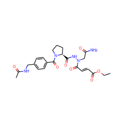 CCOC(=O)/C=C/C(=O)N(CC(N)=O)NC(=O)[C@@H]1CCCN1C(=O)c1ccc(CNC(C)=O)cc1 ZINC000073197564