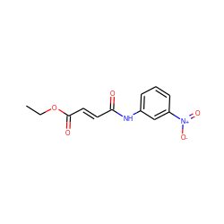 CCOC(=O)/C=C/C(=O)Nc1cccc([N+](=O)[O-])c1 ZINC000002697424