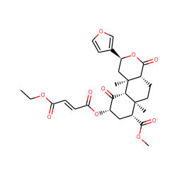 CCOC(=O)/C=C/C(=O)O[C@H]1C[C@@H](C(=O)OC)[C@]2(C)CC[C@H]3C(=O)O[C@H](c4ccoc4)C[C@]3(C)[C@H]2C1=O ZINC000096906587