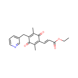 CCOC(=O)/C=C/C1=C(C)C(=O)C(Cc2cccnc2)=C(C)C1=O ZINC000038153648