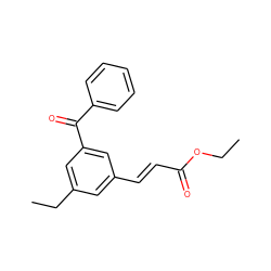 CCOC(=O)/C=C/c1cc(CC)cc(C(=O)c2ccccc2)c1 ZINC000013438171