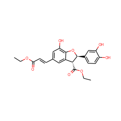 CCOC(=O)/C=C/c1cc(O)c2c(c1)[C@@H](C(=O)OCC)[C@H](c1ccc(O)c(O)c1)O2 ZINC000653702439