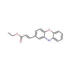 CCOC(=O)/C=C/c1ccc2c(c1)Nc1ccccc1O2 ZINC000036222754