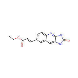 CCOC(=O)/C=C/c1ccc2nc3[nH]c(=O)[nH]c3cc2c1 ZINC000013725761