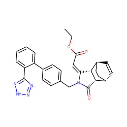 CCOC(=O)/C=C1\[C@H]2[C@@H](C(=O)N1Cc1ccc(-c3ccccc3-c3nn[nH]n3)cc1)[C@H]1C=C[C@H]2CC1 ZINC000100893718